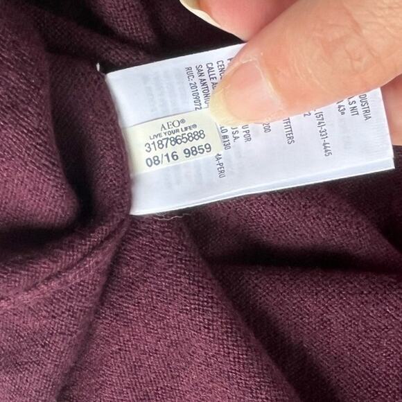 American Eagle Ribbed Knit Dress M Y2K Whimsigoth Preppy Pointelle Dark Academia - Picture 14 of 15